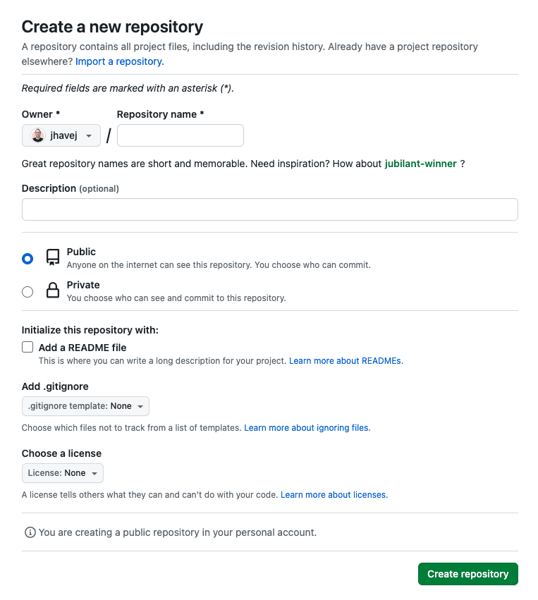 GitHub - Create Repository